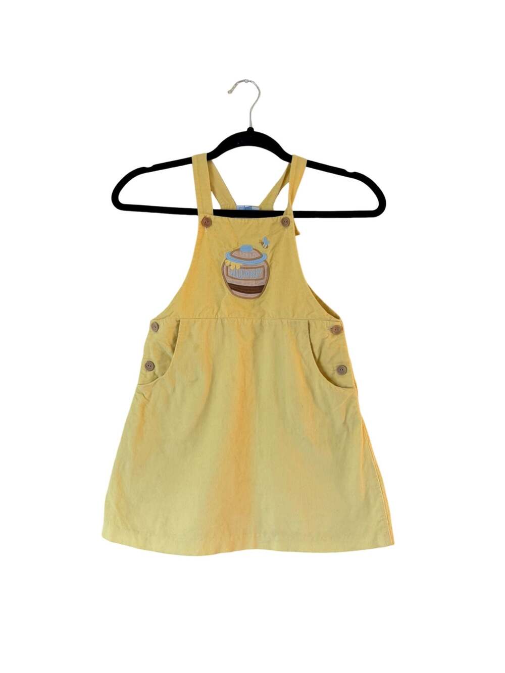 Little English Yellow Corduroy Hunny Pot Jumper Dress Size 4T